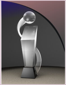 Crystal trophy golf